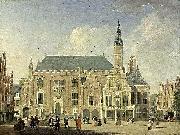 Jan ten Compe Haarlem: view of the Town Hall oil painting on canvas